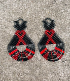 Beaded Red Dress Tipi Earrings