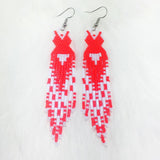 Fringe Red Dress Earrings