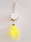 Small Drums with Glass Beads & Feathers