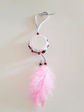 Small Drums with Glass Beads & Feathers