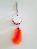 Small Drums with Glass Beads & Feathers