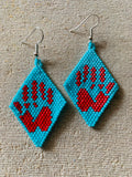 Red Hand Beaded Earrings