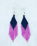 Black Top Fringe Earrings