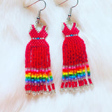 Fringe Red Dress Earrings
