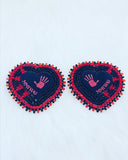 Red Hand Beaded Earrings MMIWG