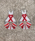 Beaded Red Dress Tipi Earrings
