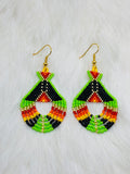 Colorful Native Beaded Tipi Earrings
