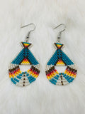 Colorful Native Beaded Tipi Earrings