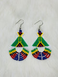 Colorful Native Beaded Tipi Earrings