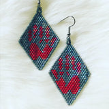 Red Hand Beaded Earrings