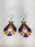 Colorful Native Beaded Tipi Earrings