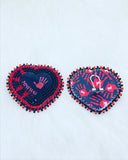 Red Hand Beaded Earrings MMIWG