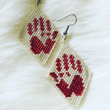 Red Hand Beaded Earrings