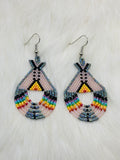 Colorful Native Beaded Tipi Earrings