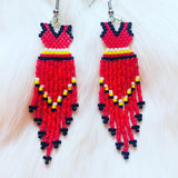 Fringe Red Dress Earrings