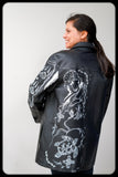 Hand Painted Leather Jacket, the Bear & the Turtle