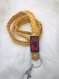 Braided Red Hand MMIW Lanyard