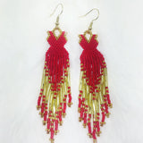Fringe Red Dress Earrings