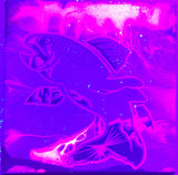 Feast, Fish, Fluorescent, Glowing Indigenous Painting, Acrylic on Canvas Board