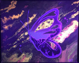 Butterfly, Fluorescent, Glowing Indigenous Painting, Acrylic on Canvas Board