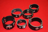 Indigenous Leather Bracelet with Metal Flower Decoration