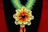 Embera Style Small Sunflower Beaded Indigenous Necklace