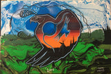 Love, Eagle, Fluorescent Glowing Painting, Acrylic on Canvas
