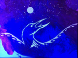 Painting illuminated with UV light.