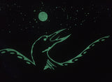 Painting glowing in the dark without any illumination.