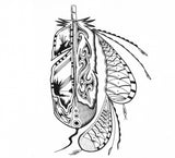 11"x14" ink drawing - Eagle Feathers 2 - The Spiritual Journey Within The Four Directions of Reconciliation