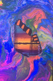 Butterfly, Fluorescent Glowing Painting, Acrylic on Canvas