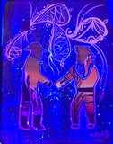 Reconciliation, Fluorescent, Glowing Painting, Canvas