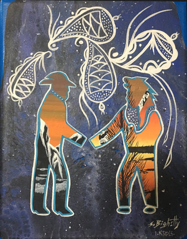 Reconciliation, Fluorescent, Glowing Painting, Canvas
