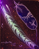 Walking Together, Fluorescent, Indigenous Painting, Acrylic on Canvas