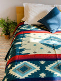 Multicolored Alpaca Wool Native Tribal Blanket