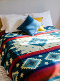 Multicolored Alpaca Wool Native Tribal Blanket