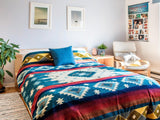 Multicolored Alpaca Wool Native Tribal Blanket