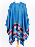 Reversible Hand-woven Pashmina Wool Poncho, Ethnic Style