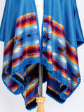 Reversible Hand-woven Pashmina Wool Poncho, Ethnic Style