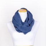 Blue Alpaca Infinity Tube Scarf, Warm Knit