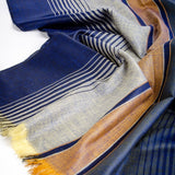 Indigo Blue Pashmina Lightweight Bohemian Scarf / Shawl