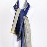 Indigo Blue Pashmina Lightweight Bohemian Scarf / Shawl