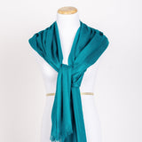 Deep Emerald Green Pashmina Hand-Woven Scarf / Shawl