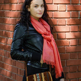Coral Pashmina Boho Scarf / Shawl