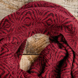 Soft Hand-Knitted Wool Infinity Scarf (Burgundy)
