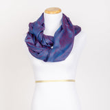 Handwoven Pashmina Lightweight Indigo Blue with Pink Shawl / Scarf