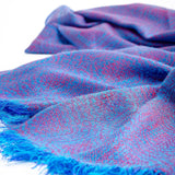 Handwoven Pashmina Lightweight Indigo Blue with Pink Shawl / Scarf
