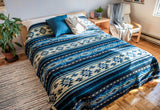 Tribal Traditional Warm Alpaca Wool Boho Throw Blanket (Queen)