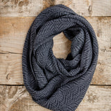 Soft Hand-Knitted Wool Infinity Scarf (Burgundy)