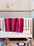 Cozy Alpaca Wool Baby Blanket, Traditionally Woven, in Pink Tones